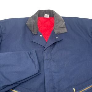 Vintage Big Ben Mens XL Long Navy Blue Quilted Lined Work Coveralls